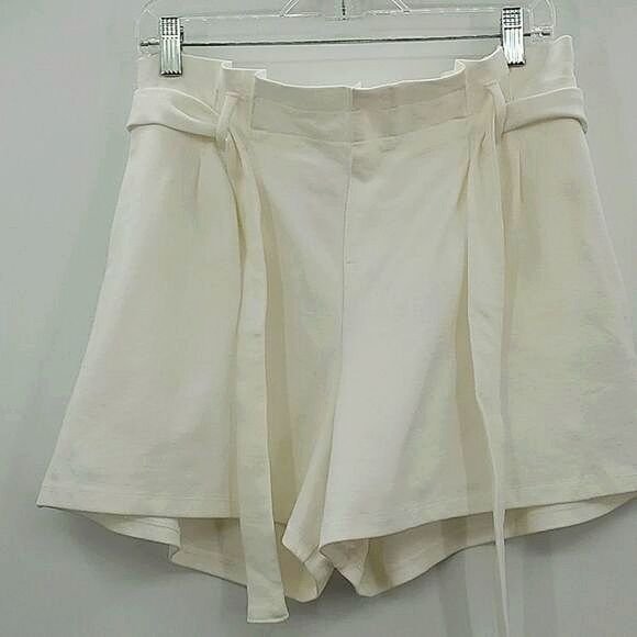 Windsor Womens Bow Tie High Wast Paper Bag Shorts Ivory Size XL - Picture 5 of 12